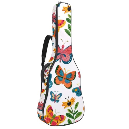 Housse de guitare acoustique 109 cm motif papillon en tissu Oxford