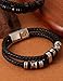 Hengbofeng Mens Fashion Bracelets, Leather, Stainless Steel, Braided Rope & Beaded Designs - Perfect Accessories for Him