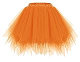 Bridesmay Women's Tutu Skirt 50s Vintage Ballet Bubble Dance Skirts for Cosplay Party Orange L