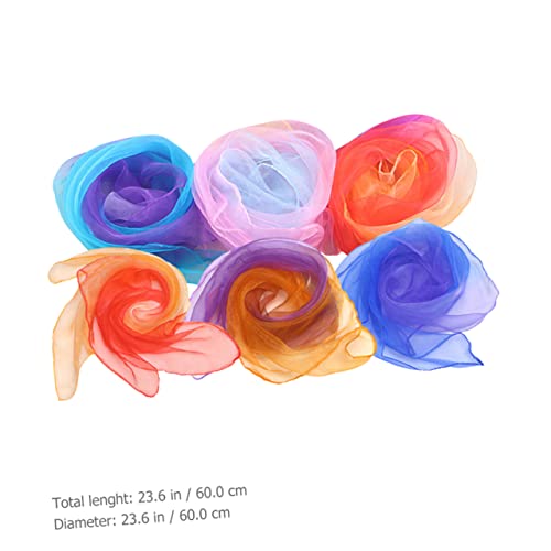 Pañuelos de chiffon infantiles para danza con 36 piezas de colores aleatorios para fiestas 7