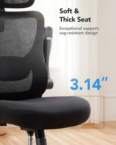 Ergonomic High Back Office Chair with Adjustable Lumbar Support, Headrest & 3D Armrests - Comfortable Gaming & Home Office Rolling Chair, Max Load 300 lbs - Image 5