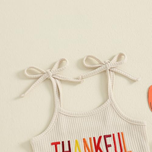 Image of Thanksgiving Baby Girl Outfit Toddler Turkey Romper Overalls Jumpsuit