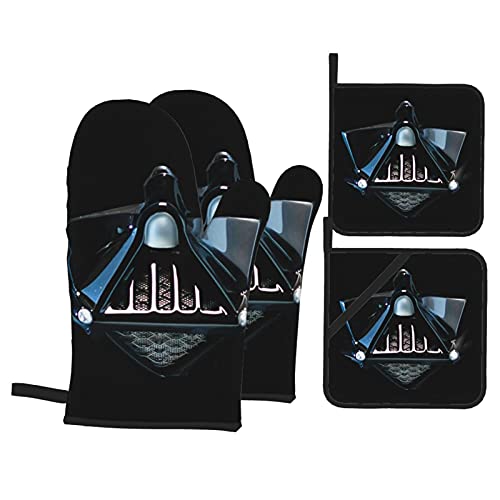 Oven Glove Pot Holder Darth Vader 4-Piece Heat-Resistant...