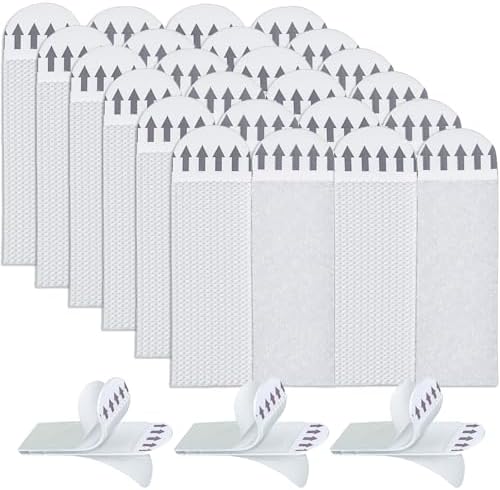 Picture Hanging Strips Heavy Duty - 24-Pairs(48 Strips) Picture Hanging Kit Sticky Hangers for Walls, Damage Free Without Nails, Adhesive Frames/Posters/Wall Art, No Drill, White, Medium