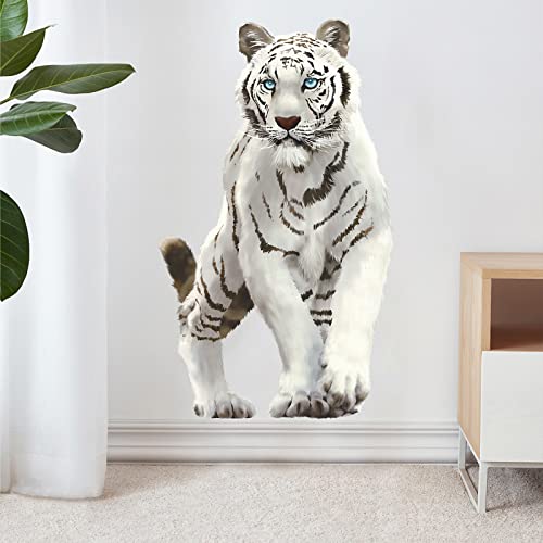 Vinilo decorativo tigre blanco para pared miniatura 1