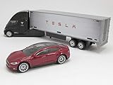 Matchbox Convoys Serie - Tesla Semi & Box Trailer + red Tesla Model S