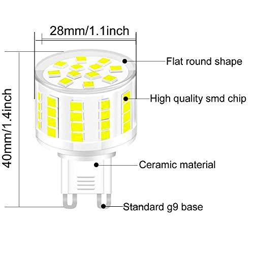 Jiotouhu G9 W LED Bulbs 800LM 52 X 2835 LED SMD Equivalent to 90W Halogen Bulbs Cold White 6000K G9 Bulbs Energy Saving Light Corn Bulbs 360° Beam Angle No Flicker Non Dimmable - Image 2