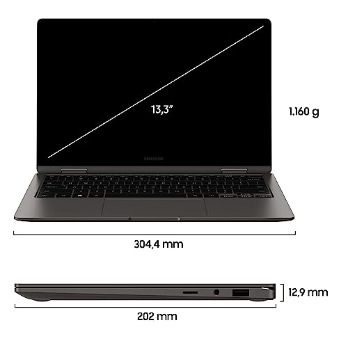 Samsung Galaxy Book3 360 2-in-1 Laptop und Tablet, schwenkbares 13"-Touch-Display, TOUCHSCREEN, AMOLED Intel Core i5-1340P, 8 GB RAM, Windows 11, QWERTZ-Tastatur, Graphite, 3 Jahre Herstellergarantie – Bild 3