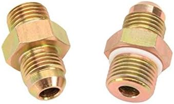 Speedway Motors T-Bird Power Rack and Pinion Adapter Fitting Kit Converts 9/16”-18 and 5/8”-18 O-Ring Threads to AN6, Steel Construction with Zinc Finish, Sold as a Pair