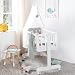 roba Babywiege Little Stars 40 x 90 cm aus Holz - Stubenwagen & Wiege - Bett-Set komplett mit Feststellfunktion & textiler Ausstattung - Weiß/Grau