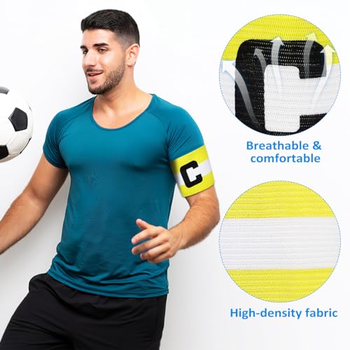image for LIOOBO Captain C Arm Band: 2 Pack Football Captain Armbands, Elastic S