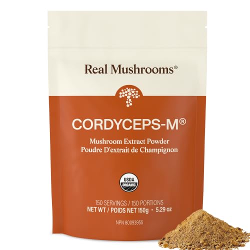 Image of Real Mushroom Cordyceps Mushroom Powder - Cordyceps Mushroom Energy and Performance - Organic Cordyceps Powder with Beta-Glucans, Vegan Supplement, Non-GMO, 150 Servings
