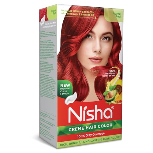 Nisha Creme Hair Color Flame Red Hair Dye Permanent Red Hair