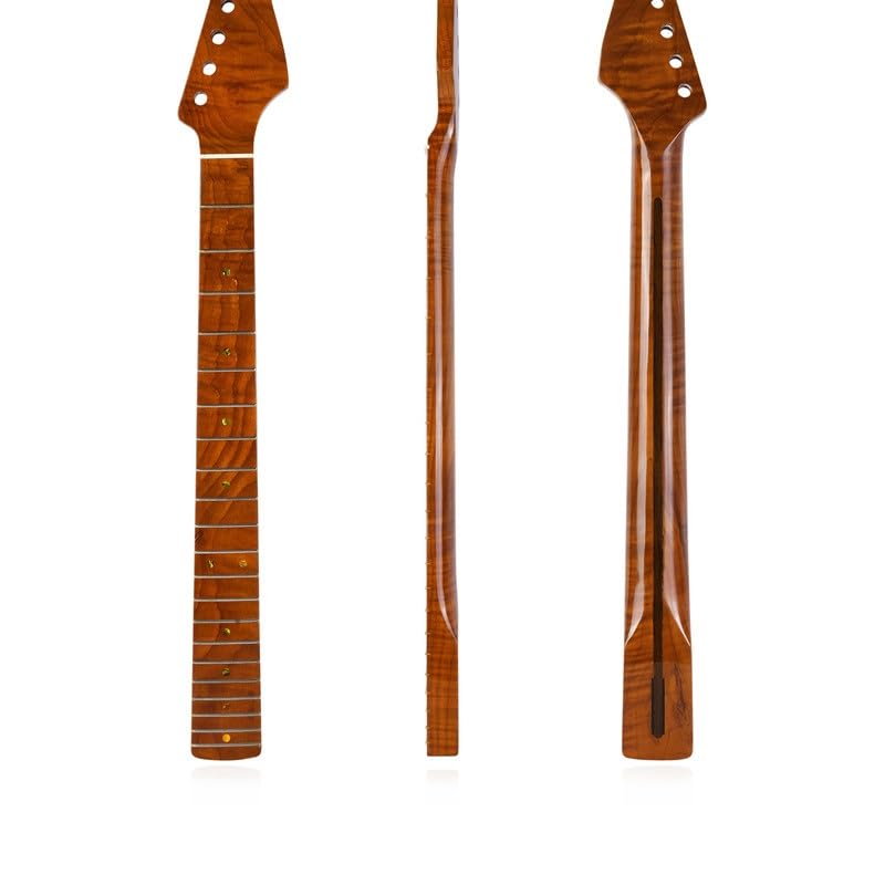 Manche en érable pour guitare électrique jaunâtre verni de 21 frettes pour luthier