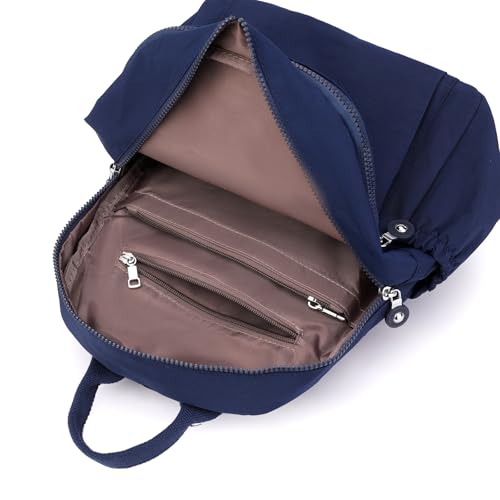 Image of Tanweibago Mini Nylon Women Backpacks,11L Small Ladies backpacks Casual Lightweight Women Shopping Travel Daypack (Dark Blue)
