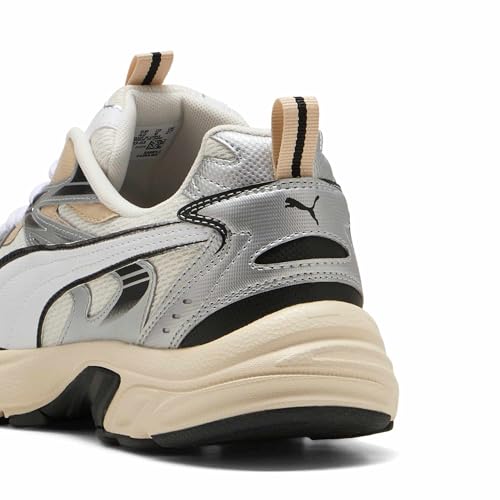 Puma MILENIO TECH Unisex-Sneaker, Warmweiß, Weiß/Silber, 6.5 UK – Ansicht 2