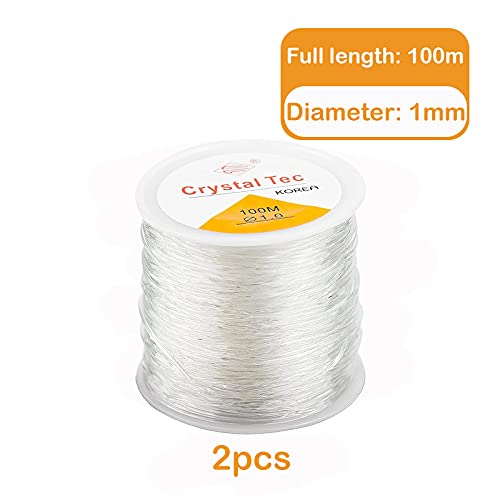 Crystal Elastic Beading Thread, 2PCS 1.0mm Elastic Bracelet String - Image 2