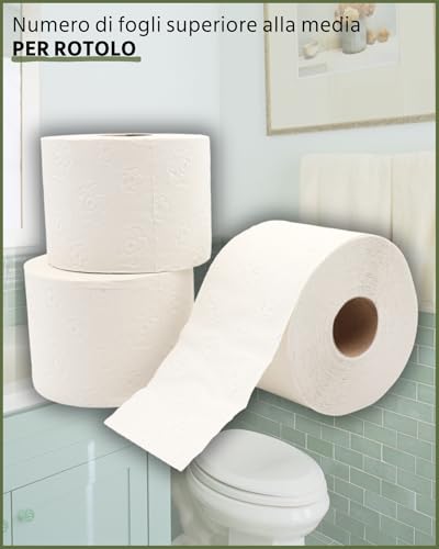 oecolife - Carta igienica RECYCLING, 3 strati, 56 x 150 fogli per rotolo, super morbida, carta igienica sostenibile, carta igienica, riutilizzabile, confezione 60% PCR (56 rotoli) - 8