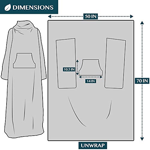 Pavilia Fluffy Blanket With Sleeves For Women Men Adults, Wearable Blanket Plush Soft Fuzzy, Hug Sleep Pod Snuggle Pocket Sleeved Tv Throw, Sherpa Fleece Warm Cozy Shaggy Gifts Ideas Mom Wife, Blue #TOP5