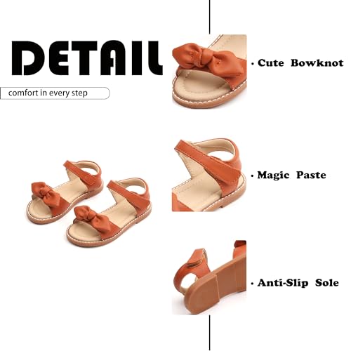 Image of Flaryzone Girls Sandals Open Toe Summer Flats Dress Sandals Shoes Toddler /Little Kid