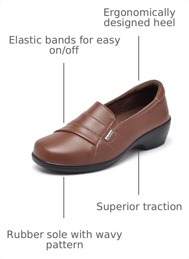 Image of UZB Loafers for Women Dress Shoes Low Heel Slip On Shoes Casual Work Office Dressy Shoes