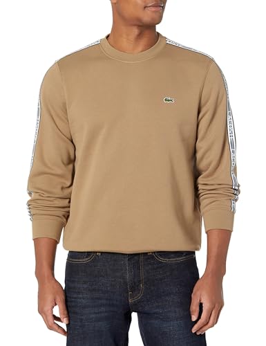 Lacoste Men's Classic Fit Logo Stripe Flannel Sweatshirt