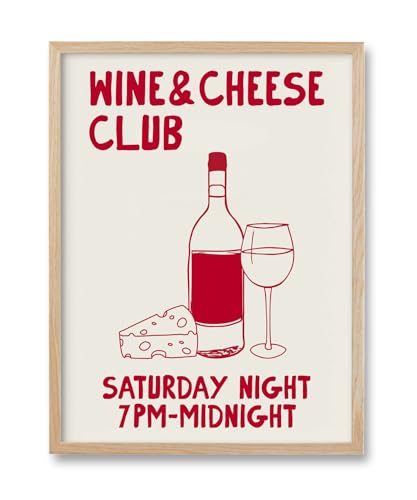 HesenDot Wine & Cheese Wall Art 12x16 Canvas Print