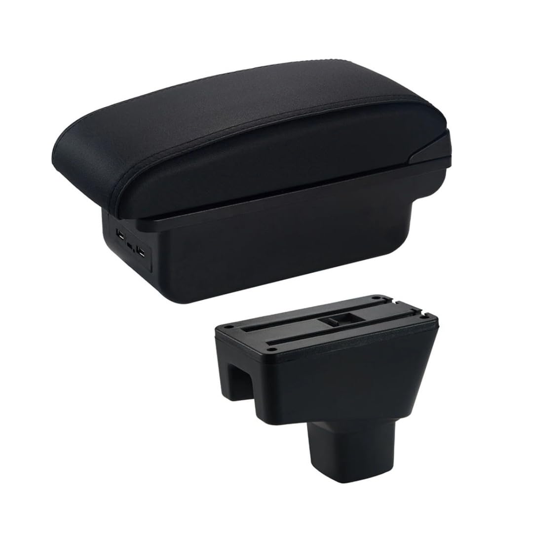 Toiumops Armrest for Suzuki SX4, Car Armrest Box Center Console Store Box(C2 Black Line USB)