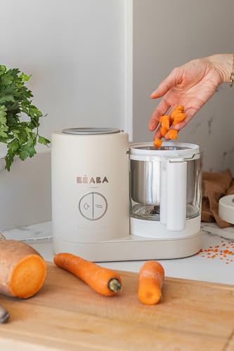 Image of Beaba Babycook Neo 6-in-1 Baby Food Processor, Blender, Steamer, Cooker & Sterilizer, Portable Baby Food Maker and Warmer (Clay)