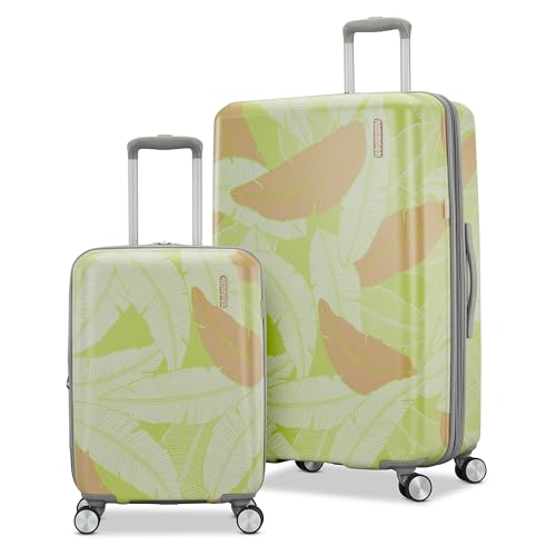 Image of American Tourister Moonlight II Hardside Expandable Luggage with Spinner Wheels, Palm, 2 Piece Set (20 /28)