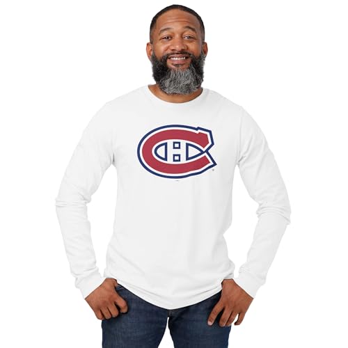FOCO Men's Montreal Canadiens NHL Primary Team Logo White Long Sleeve T-Shirt