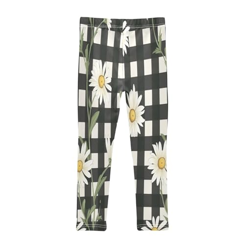 Bolaz Toddler Girls Leggings Printed Yoga Pants Leggings Grid Flower for Kids2