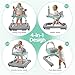 Foldable Baby Walker with Wheels, 3 Height Settings, 4-in-1 Activity Center for 6-18 Months with Tray, Music & Removable Footrest