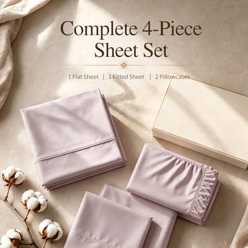 Image of MEISHANG 1000TC Egyptian Cotton Sheets Queen, 16 inch Deep Pocket | 1000TC Egyptian Cotton Sheets, Sateen Weave, Ultra Soft & Breathable, OEKO-TEX Certified
