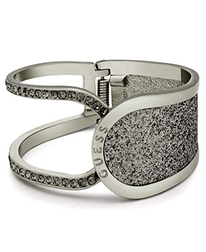 GUESS Silvertone Half Open Hinge Cuff Bracelet for Women