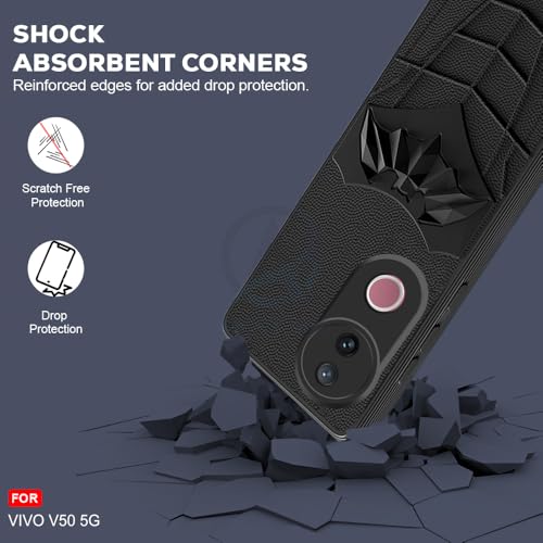 Image of AESTMO Back Cover for iQOO Z10R 5G / Vivo V50 / V50e 5G / Vivo T4R 5G | Stylish | Soft Silicone | Shockproof | Camera Lens Protection Back Cover (Black)