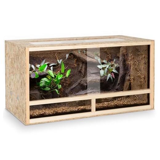 IDMarket – Terrario de madera OSB para Reptiles y batracianos aireaciones laterales 115 cm