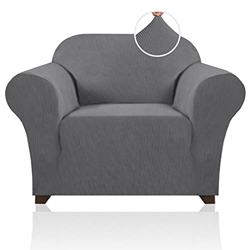 H.Versailtex Housse de Canapé Elastique 1 Pièce Protection Antidérapante Canapé Housse de Canapé Décoration Maison Extensible Canapé Housse de Canapé Amovible Multicolore, Charcoal Gray Cover