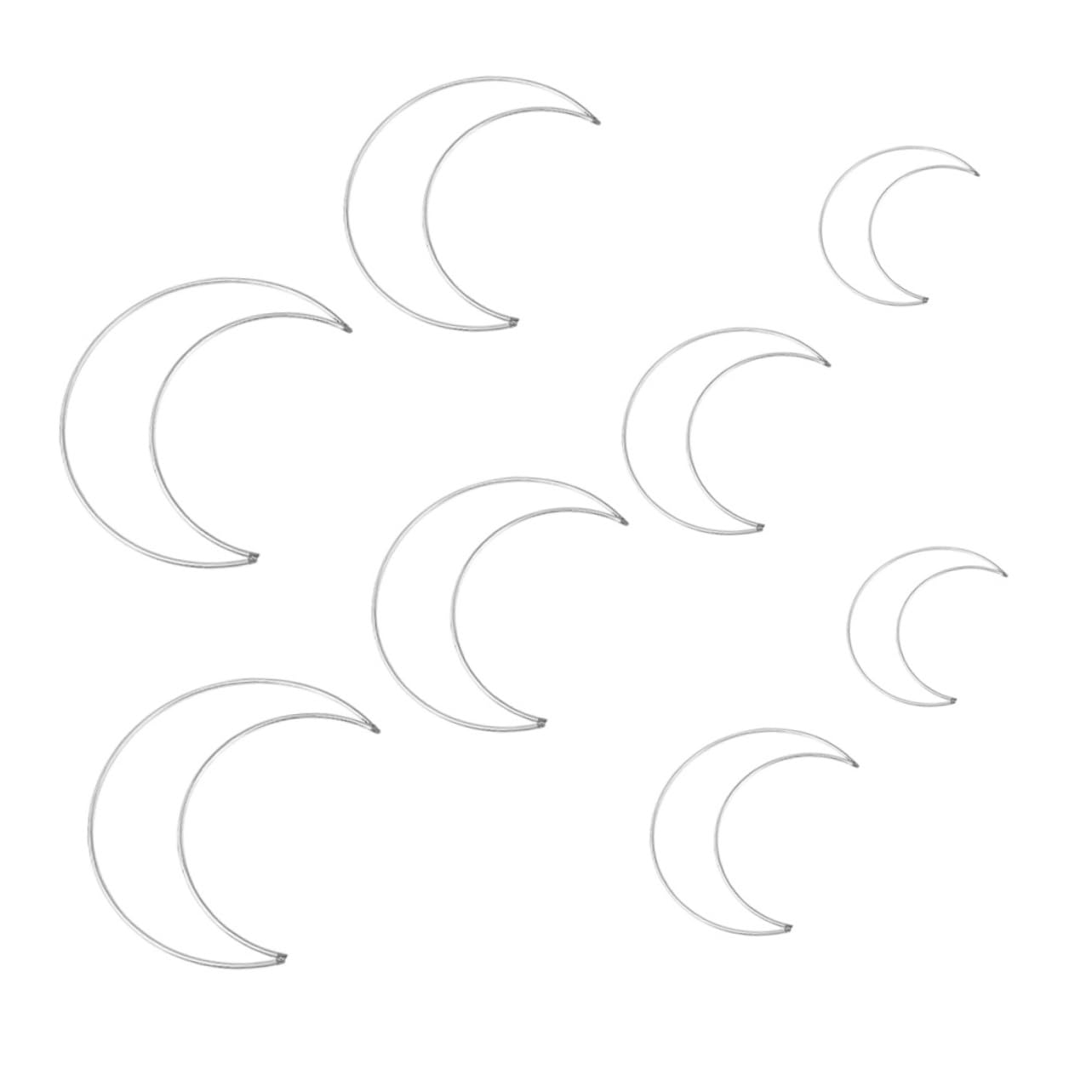 8Pcs DIY Dream Catcher Rings Moon Shaped Hoops for Crafting for Home Decor and Unique