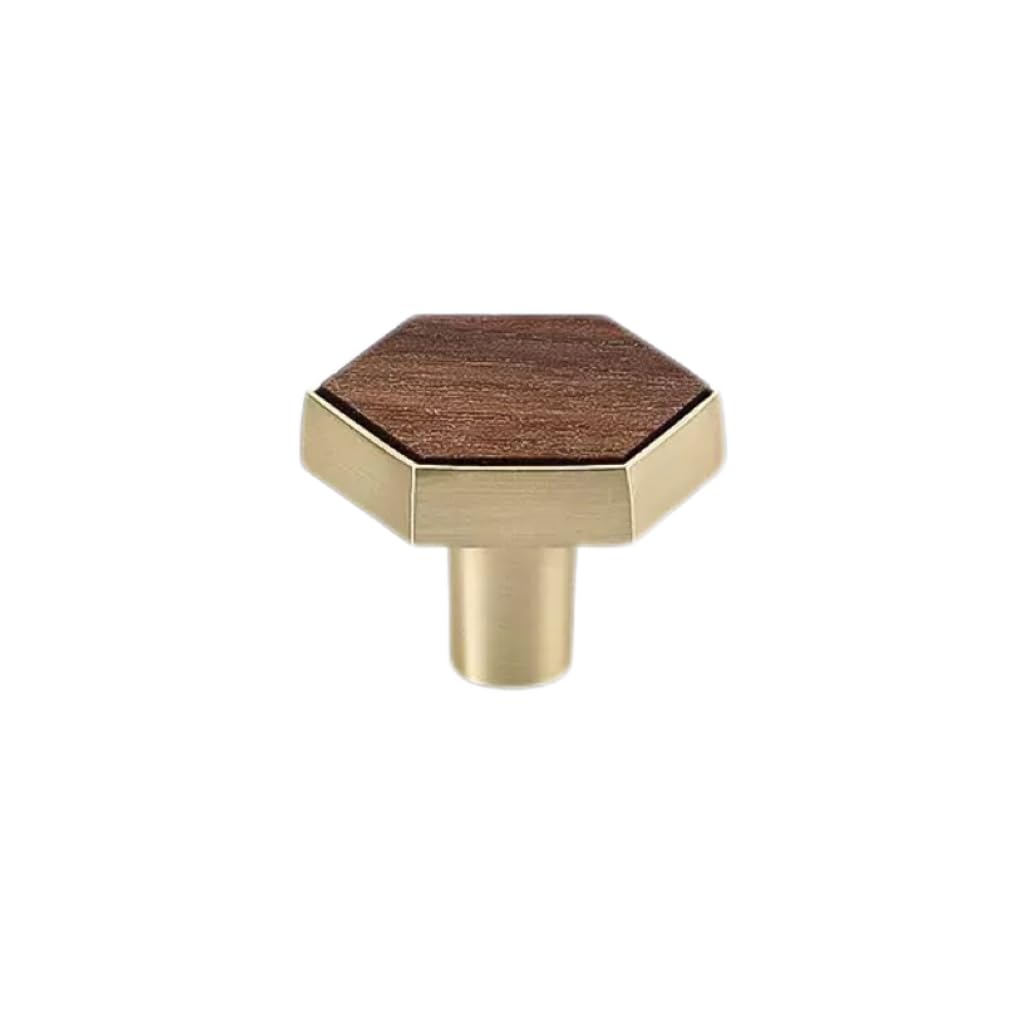 Boutons de placard hexagonaux lot de 5 poignées bois à trou unique pour rénovation de buffet
