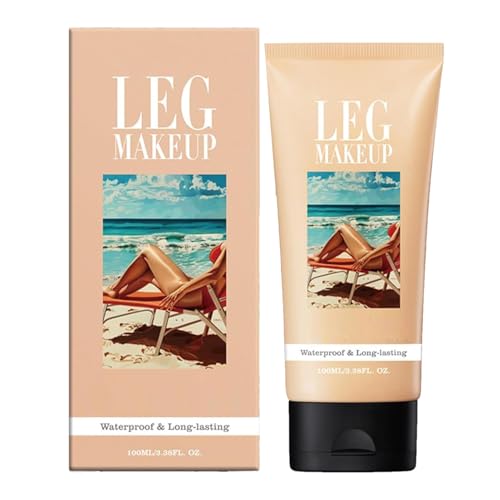 Maquillaje de Piernas de Cobertura Total, 100ML Crema Correctora Corporal a Prueba de Agua, Maquillaje de Piernas de Larga Duración Disimular Arañas Vasculares, Crema Correctora Natural Todo Cutis