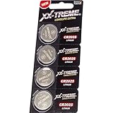 XX-TREME CR2025 Batterien 3V Lithium Knopfzellen 4 Stück, für Autoschlüssel Fernbedienung Waage Smart Home, kindersichere Verpackung