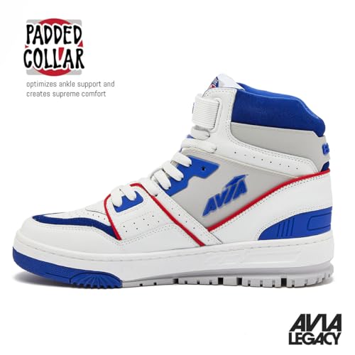 Avia 880 Men s Basketball Shoes, Retro Sneakers for Indoor or Outdoor, Street or Court - White/Mediu