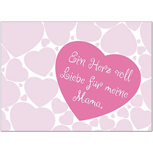 Muttertagskarte Mit Graviertem Herz & Spruch – Hübsche Postkarte Mit Umschlag Für Mama