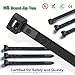HS Extra Long Cable Zip Ties Heavy Duty 24 Inch, Strong Large Plastic ZipTies Big Straps 200 LBS UV Black 50 Pack,Outdoor Use