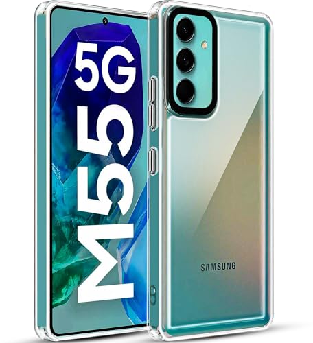 Image of A rtistque Ultra Stylish Back Cover Case for Samsung Galaxy M55 / M55s / F55 5G | Premium Shockproof TPU | Protective Design | Samsung M55 / M55s / F55 Back Cover - White