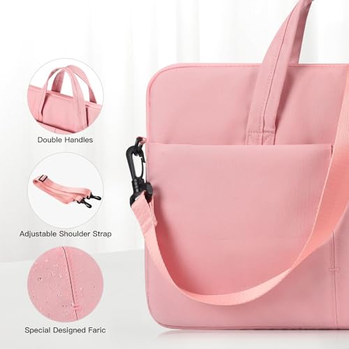 14 Inch Laptop Case Sleeve Carrying Bag for HP Chromebook/EliteBook/Stream, MacBook Air 15.3 M4, Lenovo IdeaPad Flex 5,13.5 Inch Surface Laptop 7/6, ASUS Dell Acer Samsung, Pink