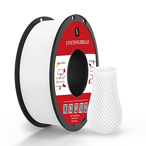 PLA 3D-Drucker-Filament, PLA-Filament 1,75 mm für 3D-Druck, Maßgenauigkeit +/- 0,02 mm, Weiß 1-kg-Spule (2,3 lbs) Cover