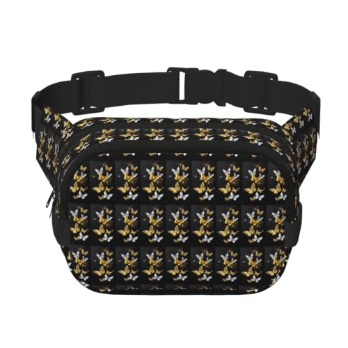 Sac banane carré papillon blanc pour voyage et camping