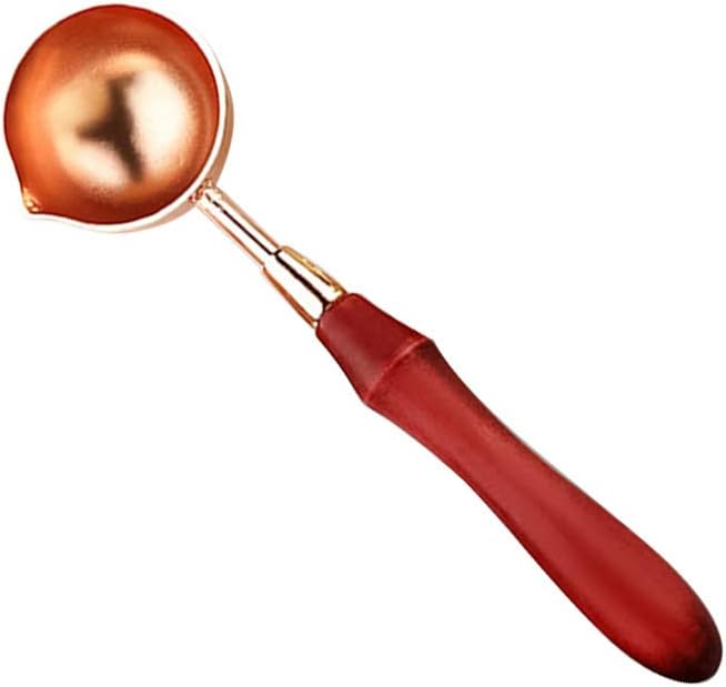 BEMEISeal Wax Sealing Spoon,Vintage Wooden Handle Sealing Spoon,Melting Spoon Wax Seal Warmer for Melting Wax Seal Sticks or Sealing Wax Beads(Wood)